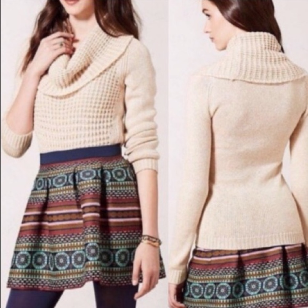 Angels of the North Cowl neck Waffel knit sweater
